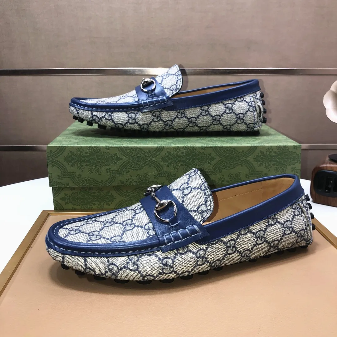 Men's Men's Shoes💰420💰[Gucci GUCCI] (High-end Niuli) New 🍀Gucci*-Gucci Peas Shoes! Made of imported original cowhide, the inner top layer is comfortable cowhide lining! Original wear-resistant rubber outsole! High quality products! Code number 38-44!